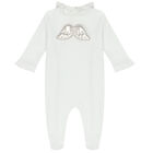 White & Silver Angel Wings Babygrow, 1, hi-res